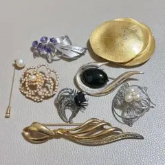 大特価 コサージュ ブローチ 8個 アクセサリー アンティーク まとめ売り