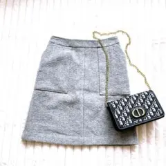 BABYLONE 膝丈タイトスカート　M グレー　無地　シンプル　オフィスのサムネイル