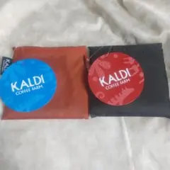 カルディ　エコバッグ　いきものがたり　ブルー　グレー　2点セット