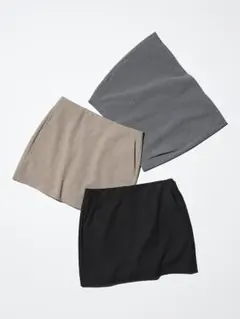 新品！ユニクロのスコート✩ミニスカート✩L黒グレー系