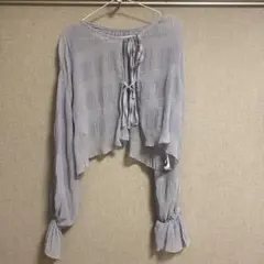 GRL グレイル 前後2wayプリーツシフォンリボンボレロ[fo1910]