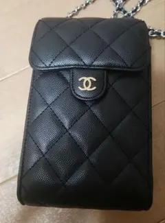 ノベルティCCロゴ　ブラック キルティング ショルダーバッグ