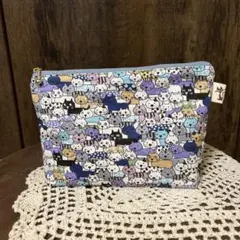 ハンドメイド ポーチ 猫柄