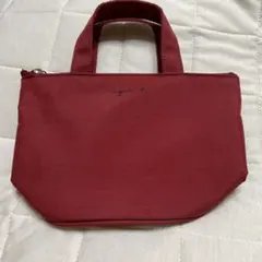 agnes b バーガンディ ナイロン ポーチ