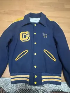 ウールスタジャン（ネイビー）古着、ヴィンテージ