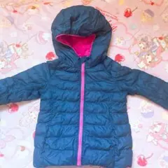 キッズ ダウンコート ネイビー ピンク 110 ユニクロ ジャンパー