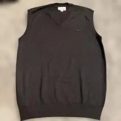 LACOSTE 黒 Vネック ベストサイズM