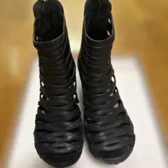 ブラックレザーウェッジサンダルのサムネイル