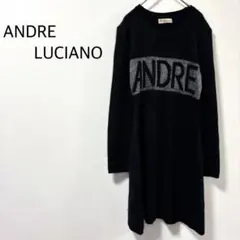 アンドレルチアーノ ニット ワンピース 長袖 ブラック アンゴラ