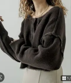 フェザーリバーシブルカーディガン2way mystic 美品