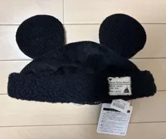 ディズニーリゾート ミッキー ボア キャップ ブラック 黒 帽子