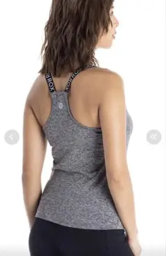 【美品】ROXY グレー カップ付タンクトップ Lサイズ