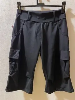 ミカノ　ブラックカーゴパンツ スマイリーデザイン