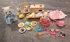 シルバニアファミリー 人形セット 食器　小物付き　セット