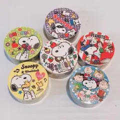 【6個セットA 各個包装】スヌーピー マスキングテープ 1.5cm幅