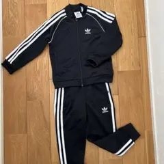 adidas ブラック ジャージ 上下セット 110cm