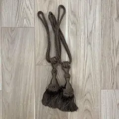ブラウン タッセル付きカーテン紐 2セット