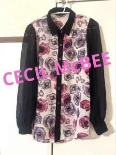 セシルマクビー　長袖ブラウス　花柄　CECIL McBEE