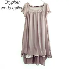 イーハイフンワールドギャラリー ワンピース 半袖 ベロア シフォン 異素材