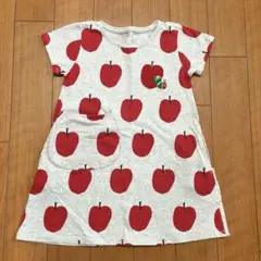 グラニフ はらぺこあおむし 110 女の子 ワンピース 半袖 リンゴ