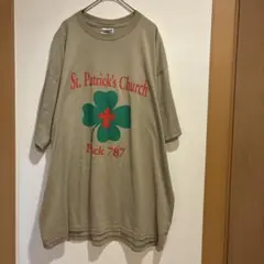 90s JERZEES セントパトリックスデー 三つ葉 プリントTシャツ XL