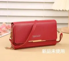 新品 ENDAYCON RFID保護付きショルダーバッグ　赤