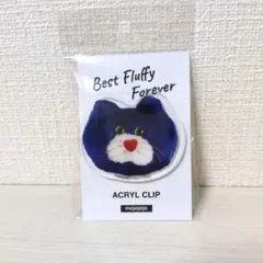 【新品】mojojojo アクリルクリップ ネコ ブルー かわいい