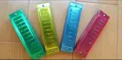 【新品未使用】スケルトン ブルースハープ ４色SET 【新品】ハーモニカのサムネイル