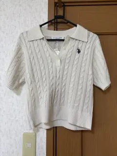 新品未使用！U.S. POLO ASSN. ケーブル編みポロシャツ Mサイズ