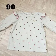 SLAP SLIP いちご柄トップス 90cm 女の子 長袖Tシャツ ベビー服