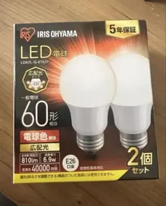 IRIS OHYAMA LED電球 60形相当 E26 電球色 2個セット