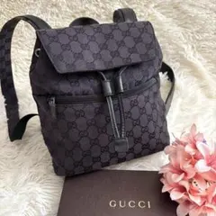 グッチ リュック　デイバッグ　GGキャンバス　ブラック