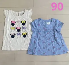 【新品】90cm babyGap ミニーちゃん♡トップス2枚セット ディズニー