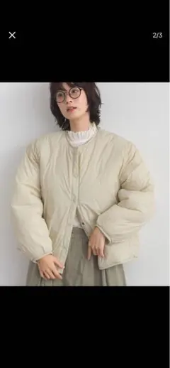 新品】サマンサモスモス ブルー リバーシブルドロスト中綿コート モカ 