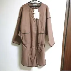 [新品]しまむら/FLASH BLUE Lサイズ パイピング薄手ロングコートのサムネイル