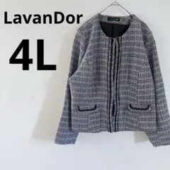 LavanDor [4L]美品ノーカラーツイードジャケット　卒業　入学