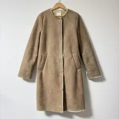 アーバンリサーチ フェイクムートンコート ノーカラー ボア ブラウン 上品 レア