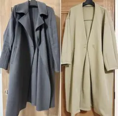 ロングコート2点 L UNIQLO MARBLE WALTZ ブラック ベージュ