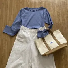Honeys 襟元フリルカットソー　ブルー　M