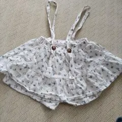 花柄 サスペンダー付き スカート風 ショートパンツ