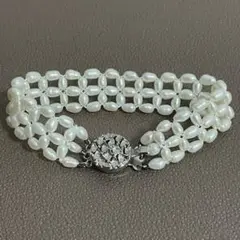 も*ん様 ブレスレット　淡水パール　SILVER