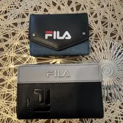 新品　FILA 三つ折り　二つ折り　デニム　レディース　メンズ小銭　2点セット