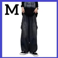 デニム メンズ ジーンズ ワイド ファッション ブラック Mサイズ