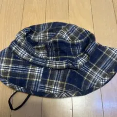 Columbia ネイビー チェック バケットハット