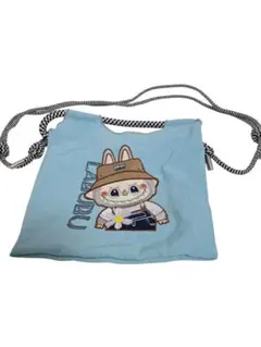 ラブブ　刺繍　エコバック　トートバック　ショルダー付き