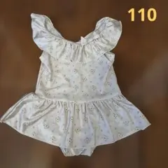 110サイズ 花柄 フリル ワンピース水着