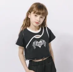 アーバンチェリー　ハートエンジェルラメプリントカットドロップTシャツのサムネイル