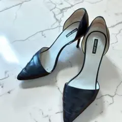 GIORGIO ARMANI パンプス 37.5 24cm 黒 本革のサムネイル