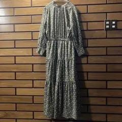 花柄長袖シャツワンピース