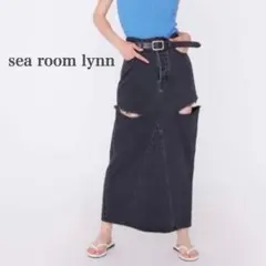 Sea Room lynn サイドカットデニムスカート 24inch ブラックのサムネイル